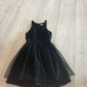 Abercrombie Kids Girls Black Lace Tulle Dress size 14